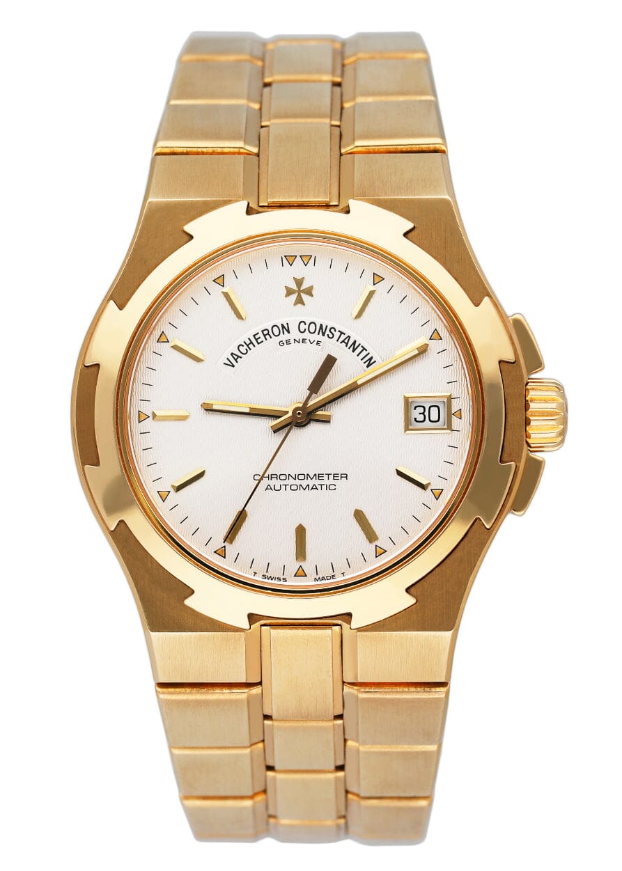 Vacheron Constantin Overseas 42040 Silver Dial Yellow Gold Mens Watch - Watches