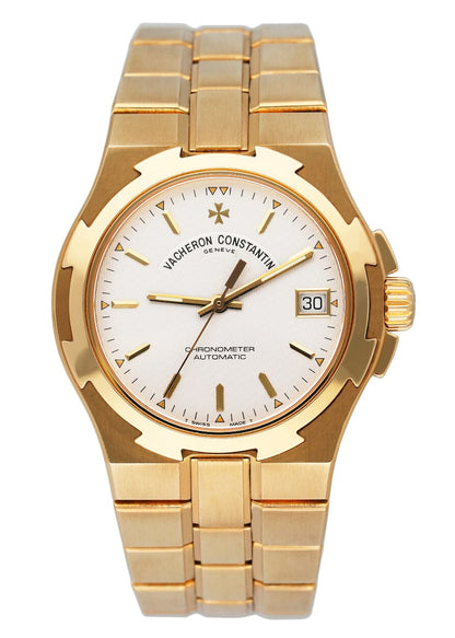 Vacheron Constantin Overseas 42040 Silver Dial Yellow Gold Mens Watch - Watches