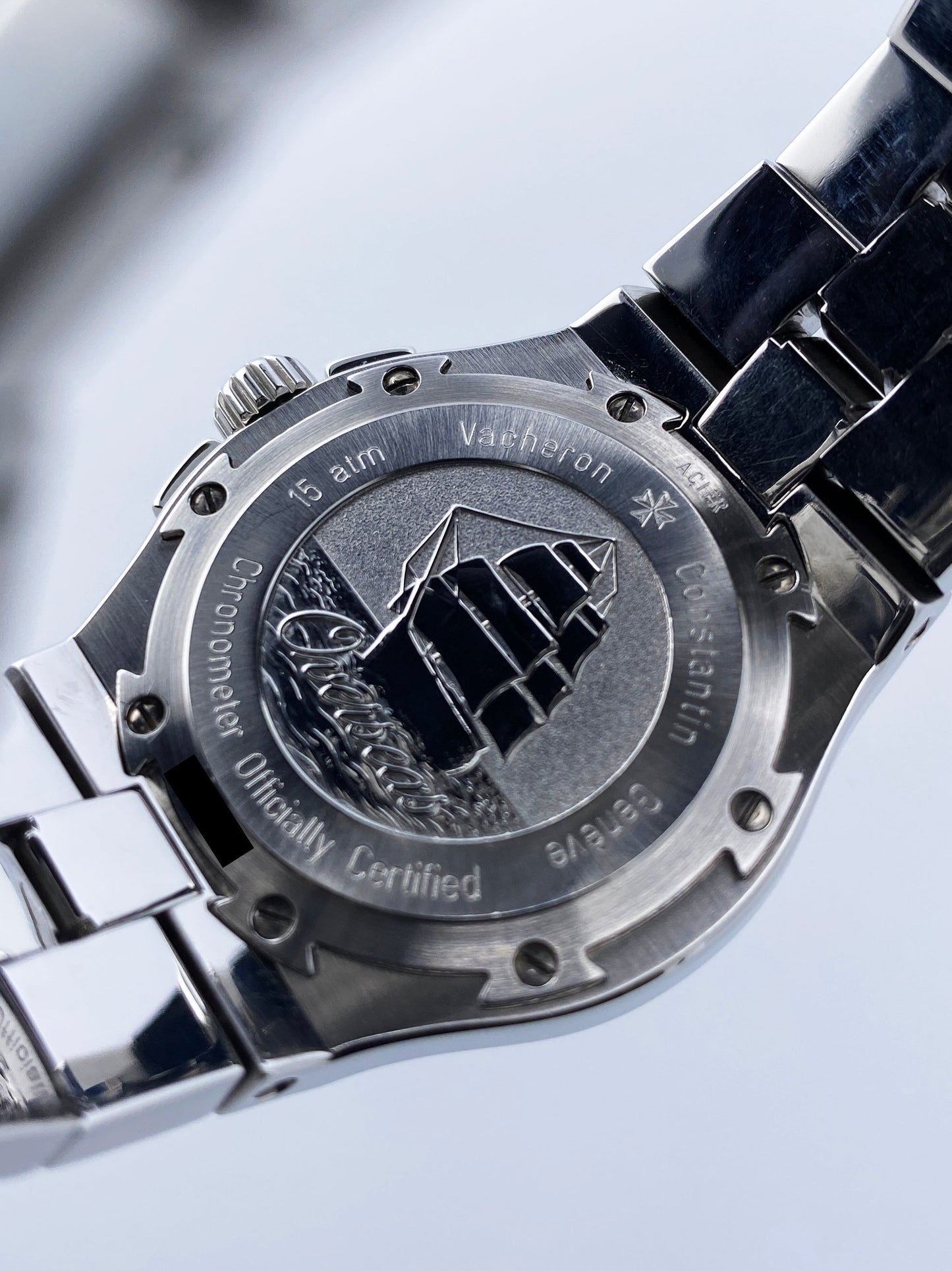 Vacheron Constantin Overseas 42050 Black Dial Stainless Steel Mens Watch