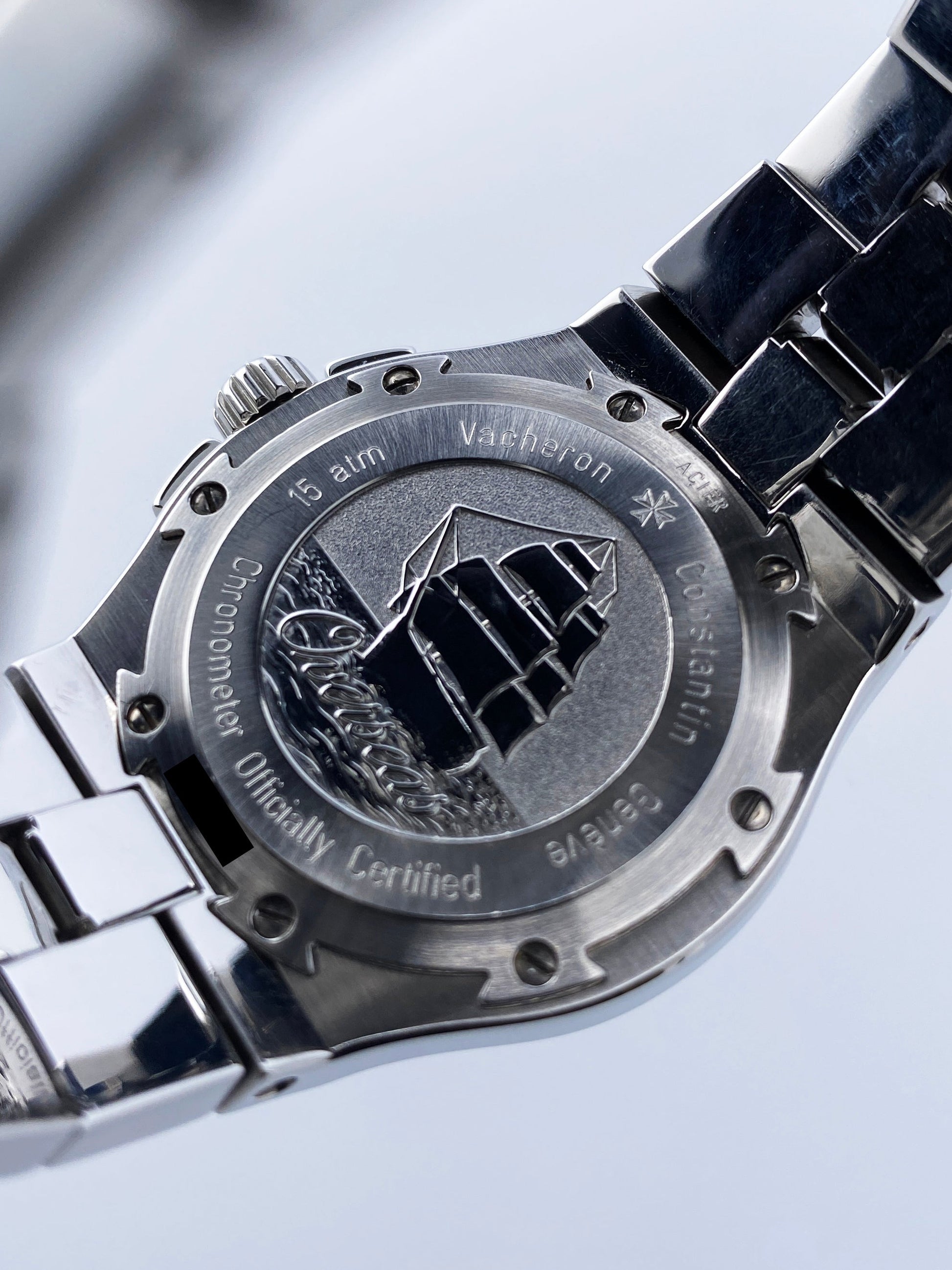 Vacheron Constantin Overseas 42050 Black Dial Stainless Steel Mens Watch