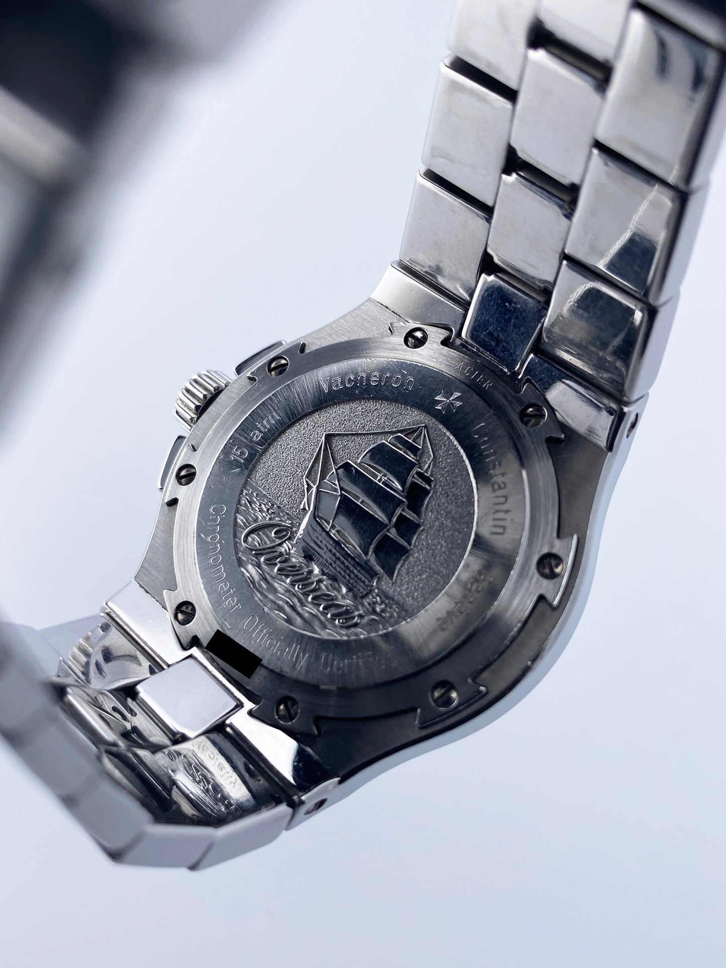 Vacheron Constantin Overseas 42050 Black Dial Steel Mens Watch