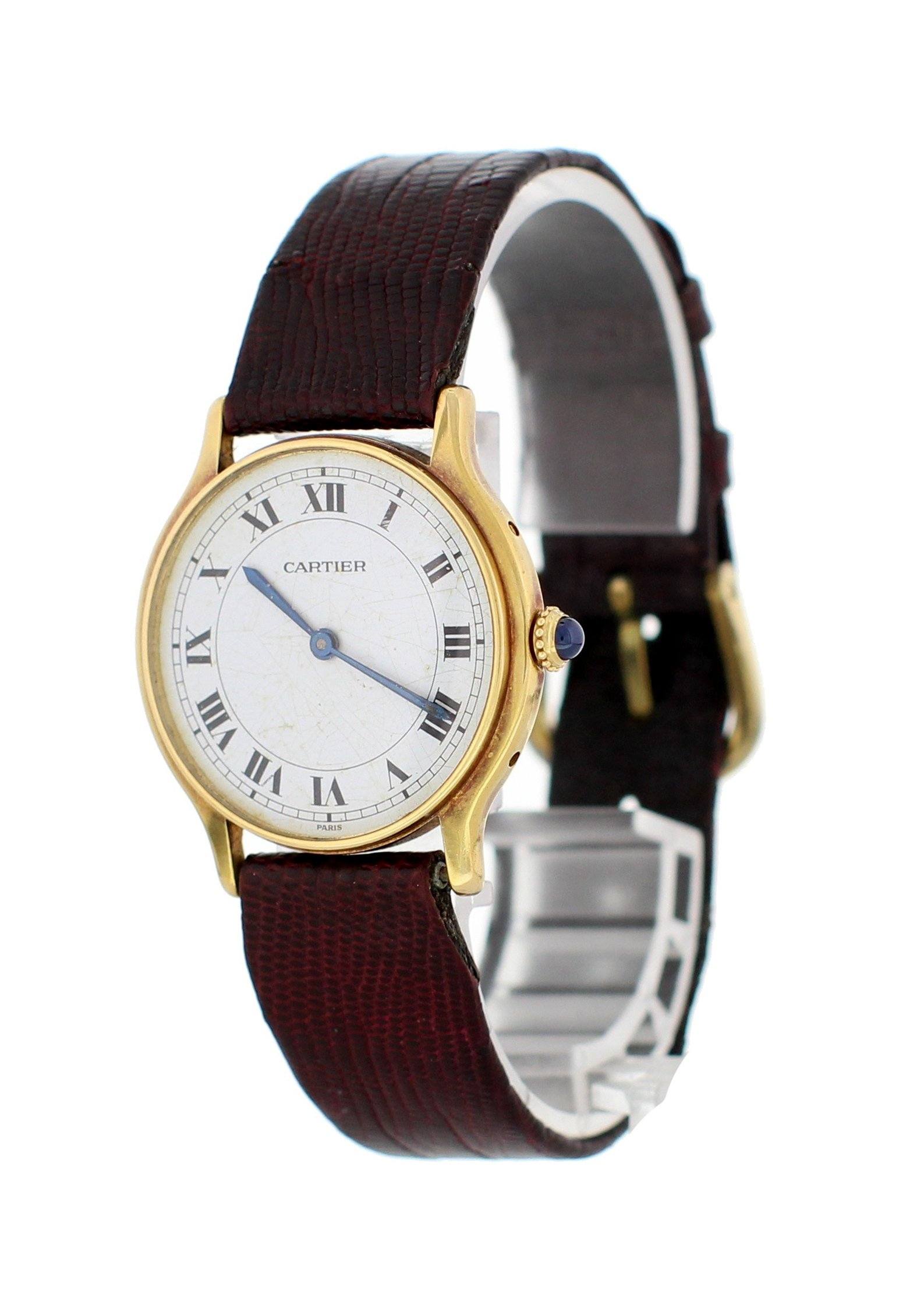 Vintage Cartier Paris 18K Yellow Gold Ladies Watch - Wristwatch