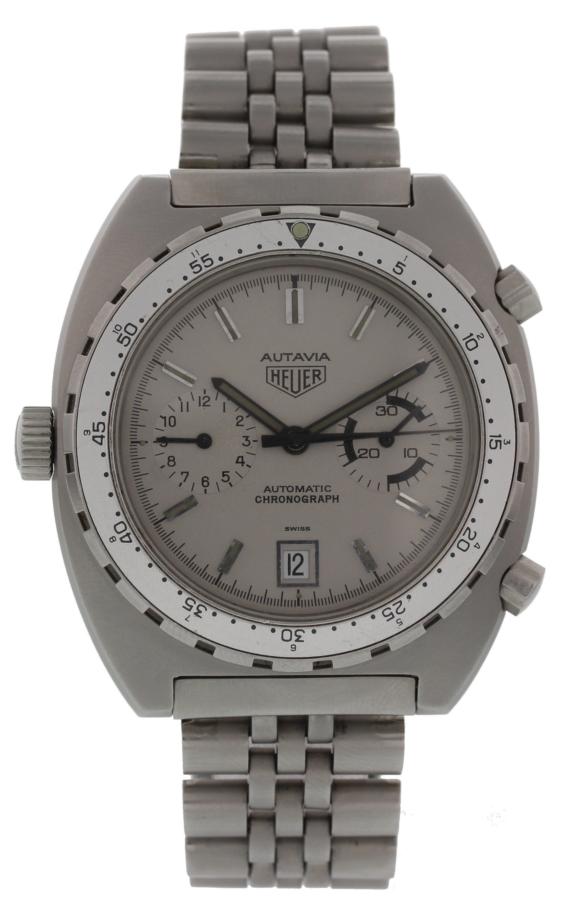 Vintage Heuer Autavia Chronograph 112.603 Pewter PVD Coated - Wristwatch