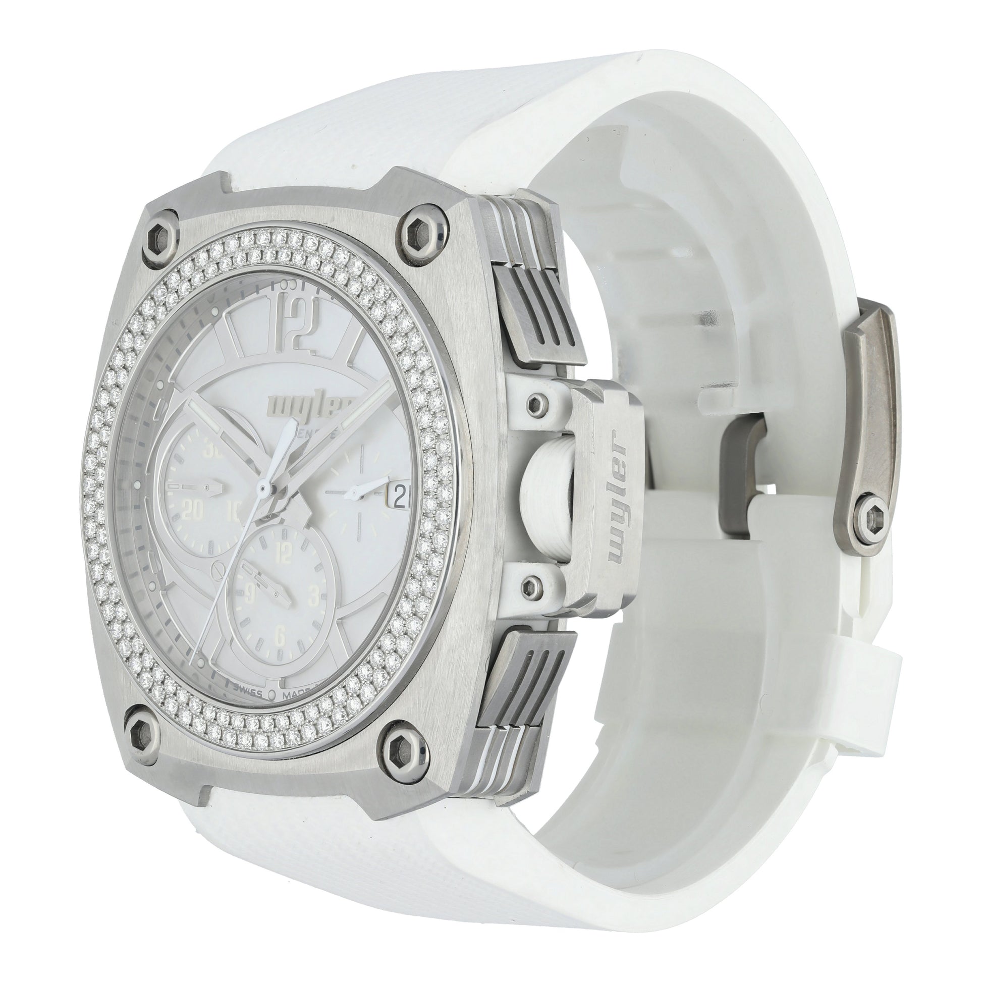 Wyler CODE-S S04.C1C.04.11.WH003.RWH07.41 Diamond Bezel MOP Men Watch - Wristwatch