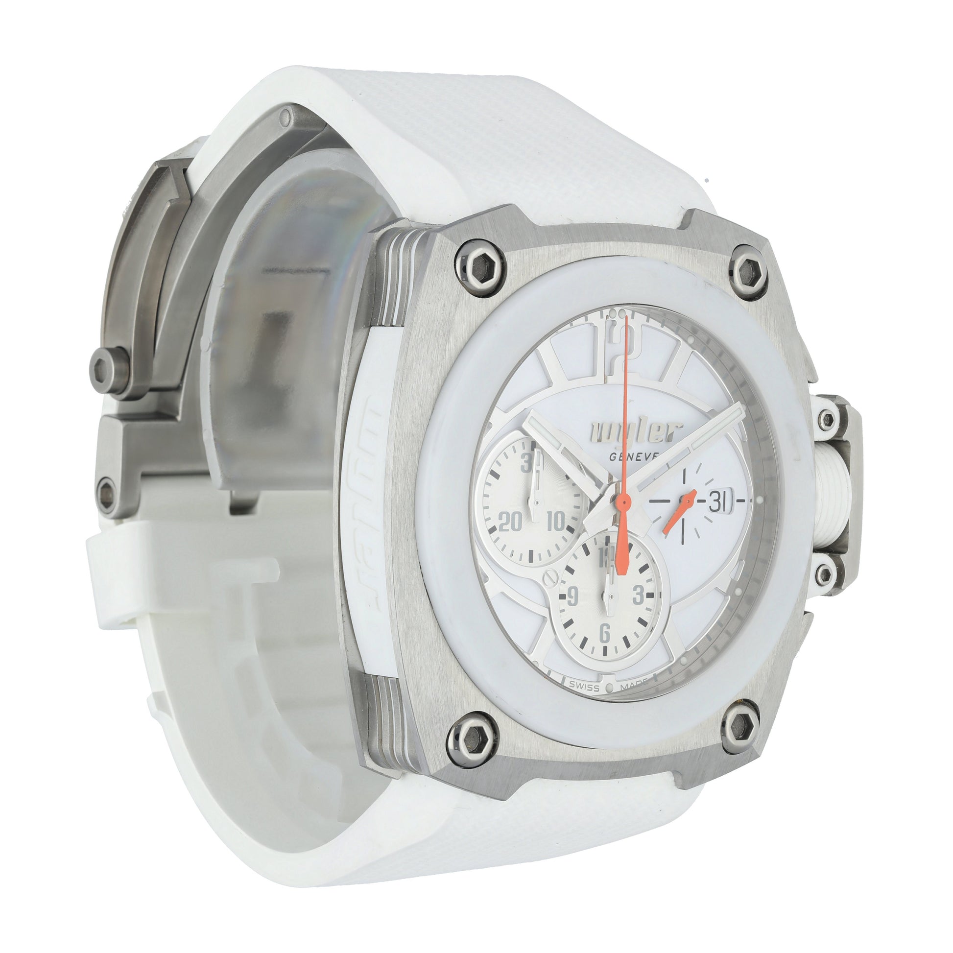 Wyler CODE-S S04.C1C.08.00.WH002.RWH07.41 Titanium Men Watch - Wristwatch