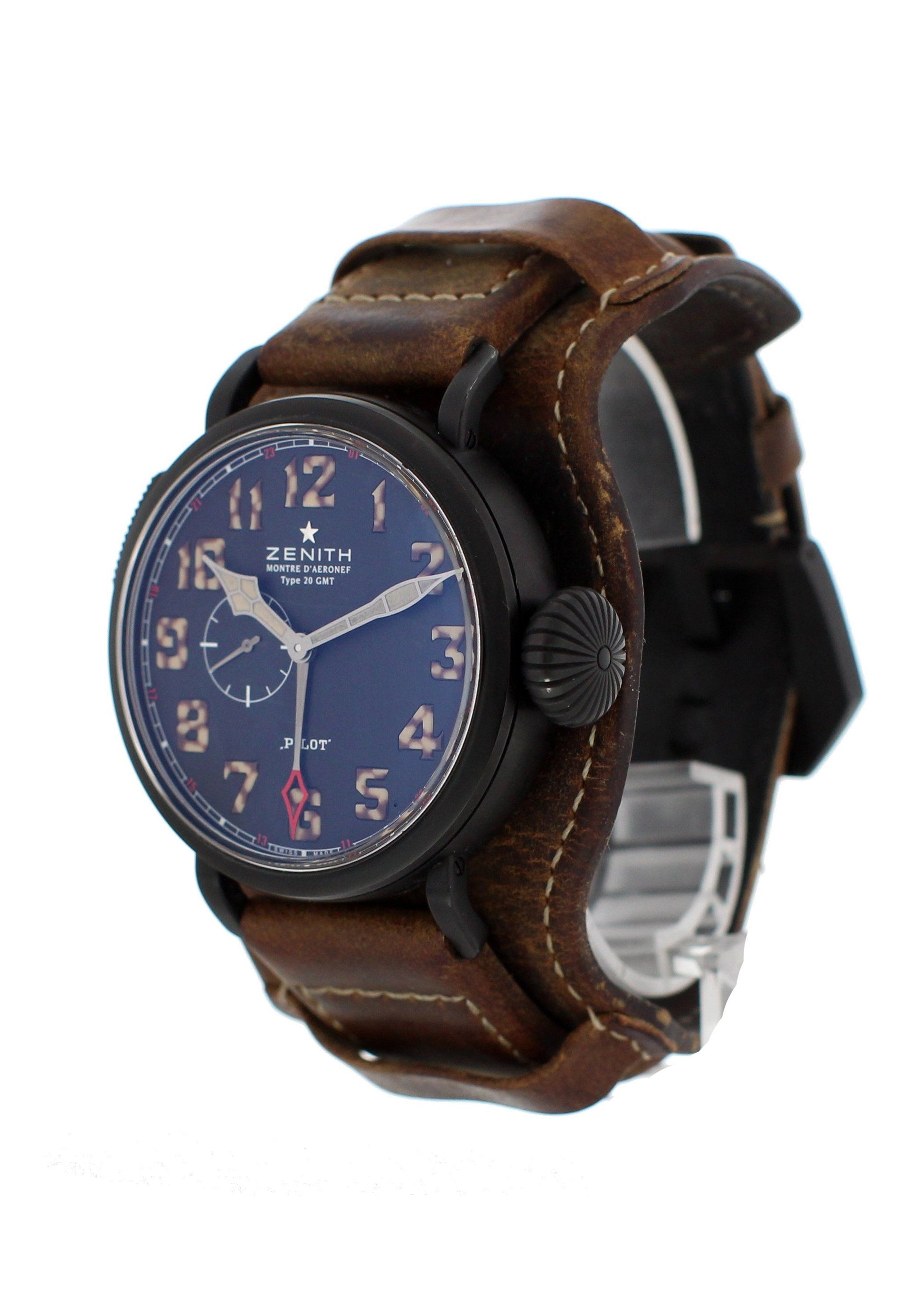 Zenith Pilot Montre D’Aeronef Type 20 GMT 96.2431.693/21.C738 Mens Watch Box Papers - Wristwatch